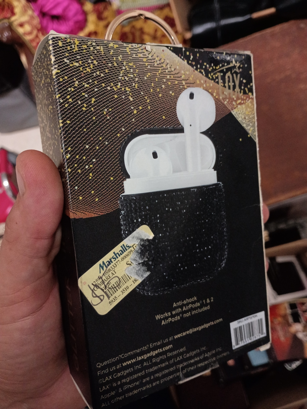 Target Black Glitter AirPods Case Keyring